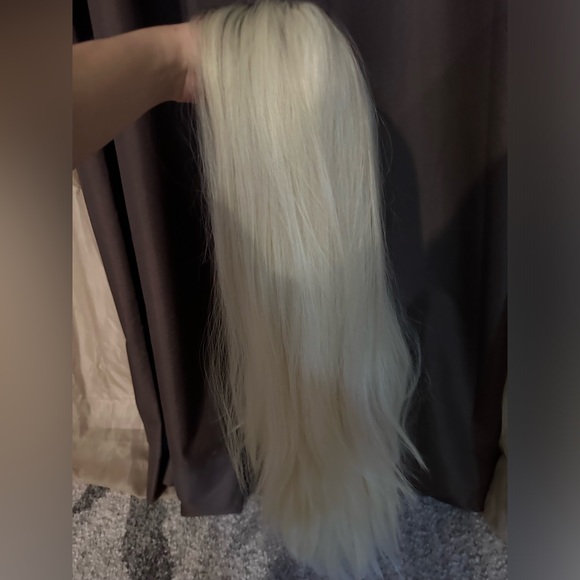 Nikita Dragun Khalessi Wig Platinum White Blonde Synthetic Lace Front - Picture 5 of 7